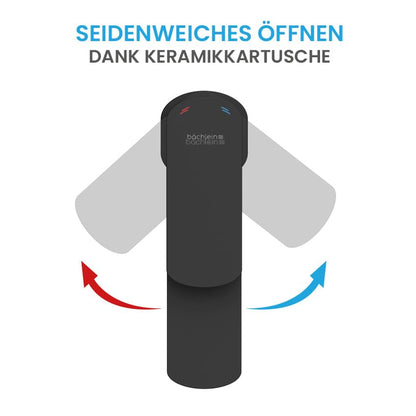 Bächlein Mizarela Badarmatur – Matt Schwarz, flacher Auslauf