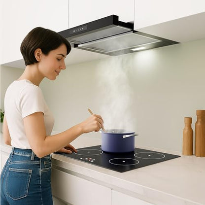 CIARRA CBCB6909A A+ Flachschirmhaube Abluft/Umluft 60 cm – Schwarz