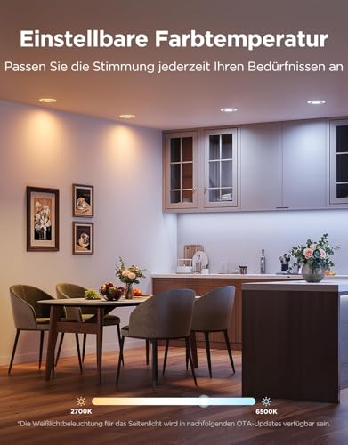 Govee Smart Einbaustrahler RGBWW LED Spot Matter Alexa 4er-Pack