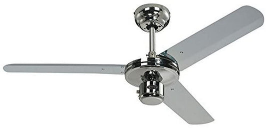 Westinghouse Lighting 7826340 Deckenventilator Industrial Chrom 3-Flügel, 3-flügelig. Dient der Luftzirkulation und Kühlung in hohen Räumen.