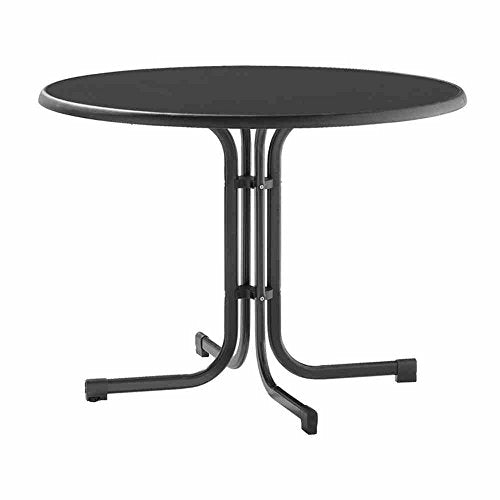 Sieger Klapptisch 100cm Schiefer Anthrazit. Runder, anthrazitfarbener Klapptisch. Zum platzsparenden Verstauen und flexiblen Einsatz im Garten oder auf dem Balkon.
