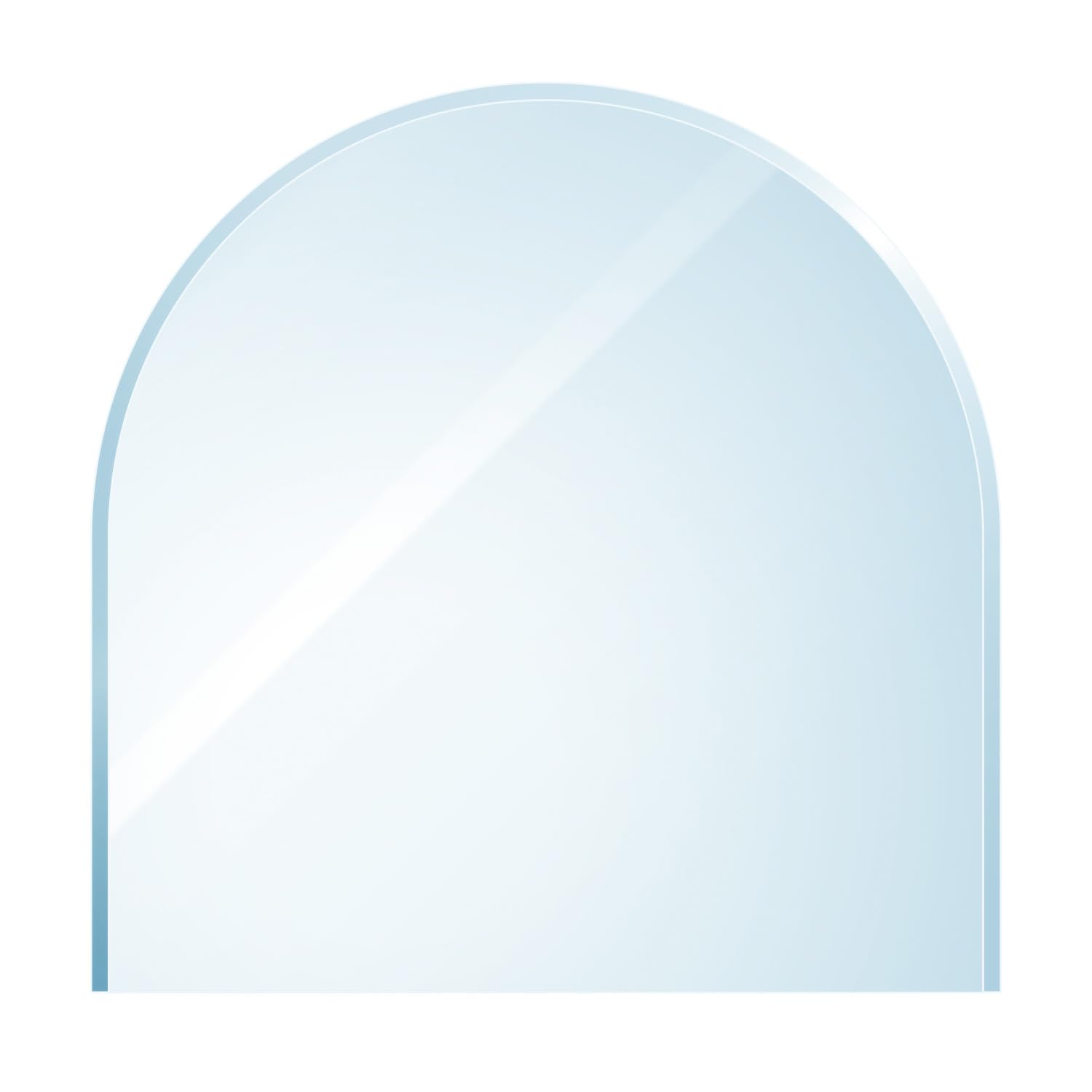 raik Glasplatte Bodenplatte Funkenschutz – 120x130 cm Facette Zunge. Transparente Zungen-Glasplatte mit Facette schützt den Boden vor Funkenflug.