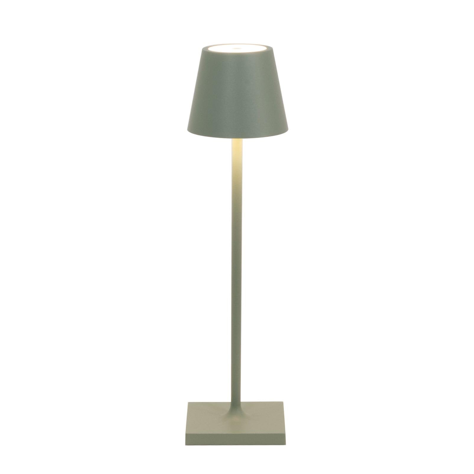 Zafferano Poldina Micro Kabellose LED Tischlampe - Salbeigrün. Kompakte kabellose LED-Lampe zur Tischbeleuchtung.