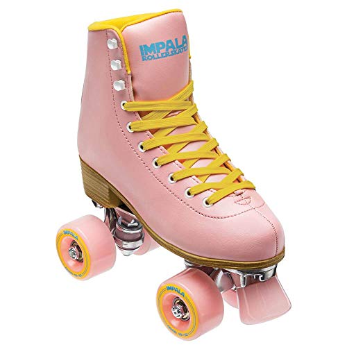 Impala Rollschuhe - Pink - US 9 / EU 40 / UK 7. Rosa Rollschuhe mit klassischer High-Top-Form. Zum Rollschuhfahren auf ebenen Flächen, drinnen und draußen.
