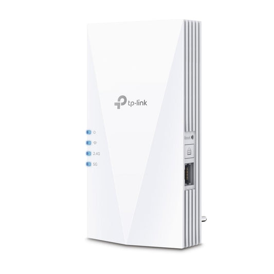 TP-Link RE780X WiFi 6 WLAN Verstärker Repeater - AX3000, weißer, rechteckiger Steckdosenrepeater zur Reichweitenerweiterung.