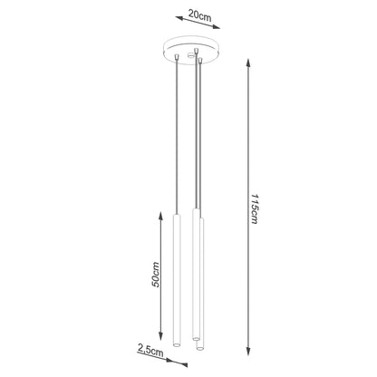 SOLLUX lighting Pastelo Pendelleuchte - 3-flammig Stahl