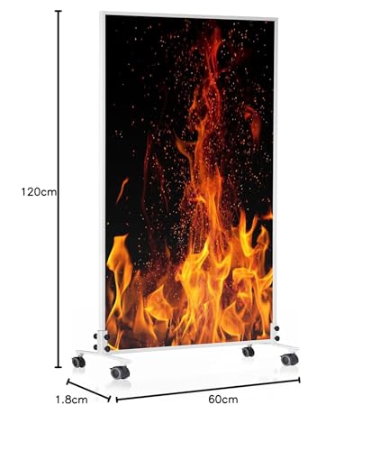 Könighaus Bild Infrarotheizung Standgerät 1200W - Lagerfeuer Motiv