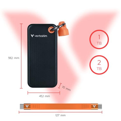 Verbatim Pocket SSD Externe SSD - 1 TB Schwarz/Orange