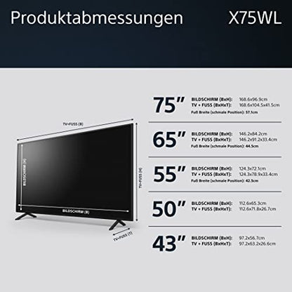Sony BRAVIA KD-65X75WL Fernseher - 65 Zoll 4K HDR LED Google TV