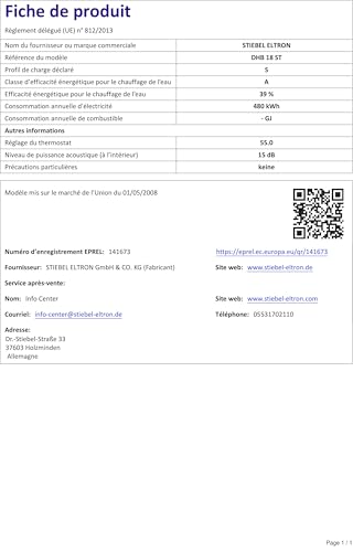STIEBEL ELTRON DHB 18 ST Elektronischer Durchlauferhitzer 18 kW