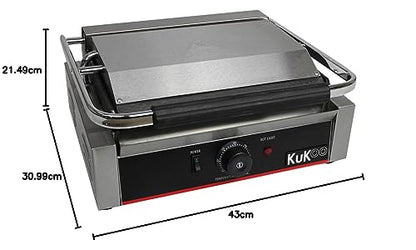 KuKoo Panini Elektrogrill 1/2 glatt-1/2 gerillt 2200W