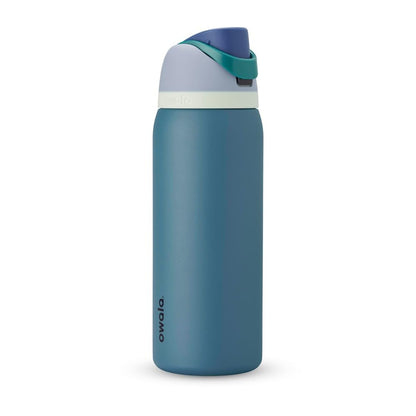 Owala FreeSip Isolierflasche Edelstahl 945 ml mit Strohhalm, Denim – doppelwandige Trinkflasche für Sport und Reisen