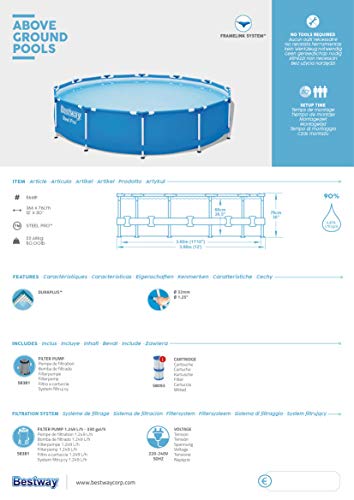 Bestway Steel Pro Frame Pool-Set Ø 366x76cm Blau