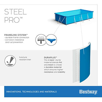 Bestway Steel Pro Frame Pool eckig blau 300x201x66cm ohne Pumpe