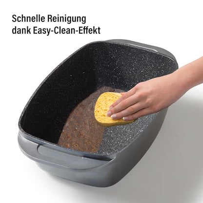 STONELINE Aluguss Bräter Induktion Antihaft – 43x26 cm 8,4L Grau