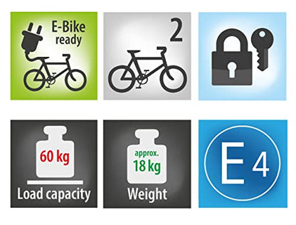 EUFAB 12010LAS POKER-F Fahrradträger - 2 E-Bikes Schwarz