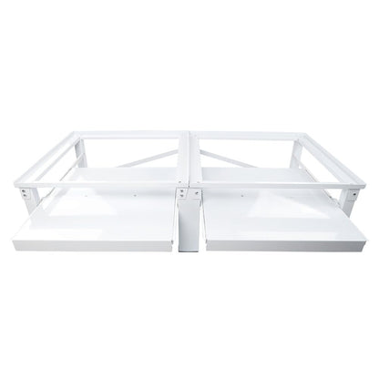 Doppel Untergestell für WM/Tumbler – 2 Auszüge, 32cm, Weiss