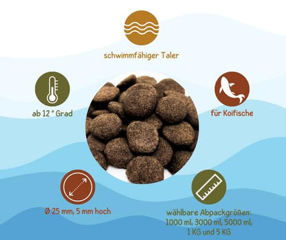 Warnick's Koifutter Sortenmix Spirulina 15kg 3-6mm mit Hanzam