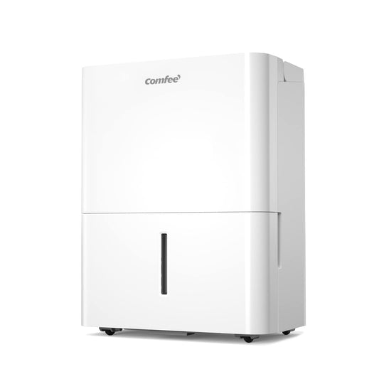 Comfee Luftentfeuchter MDDF-20DEN7-WF 20L APP-fähig. Weißer, rechteckiger Luftentfeuchter, reduziert Raumluftfeuchte.