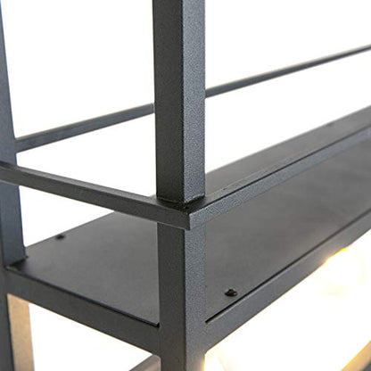 Qazqa Cage Rack Pendelleuchte Industrie Stahl schwarz 4-flammig