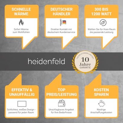 Heidenfeld HF-HP106-3 Infrarot Heizkörper - 1000 Watt