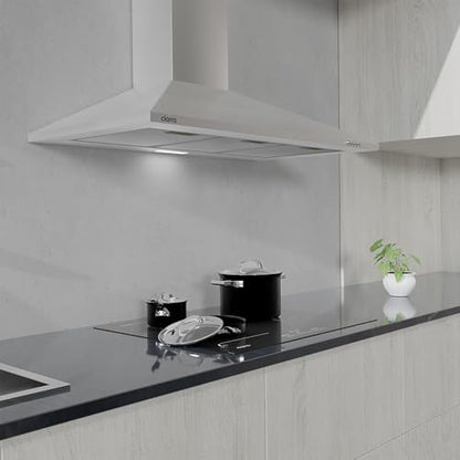 CIARRA CAS9201A Dunstabzugshaube 90 cm Umluft Abluft Pyramide Silber