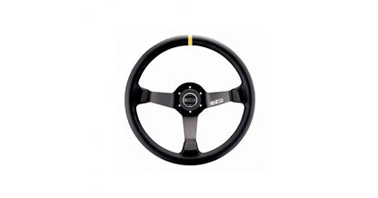 SPARCO 015R345MSN Volante Rennlenkrad – Calice 65mm, Schwarz. Rundes Lenkrad zur Rennfahrzeug-Steuerung.