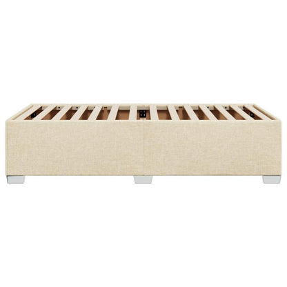 vidaXL Polsterbett Einzelbett – 90x190cm Creme Stoff