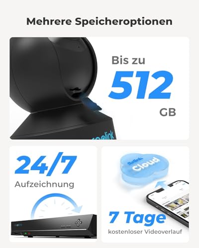 Reolink E1 Zoom 5MP PTZ WLAN Überwachungskamera Innen - Schwarz