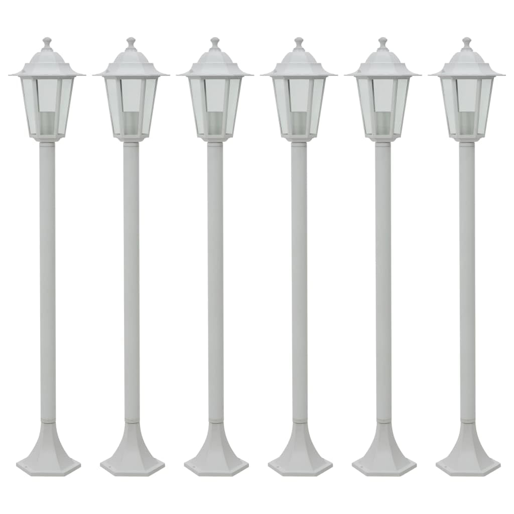 vidaXL Pollerleuchten Garten-Aussenleuchte - 6er-Set Weiss. Pollerleuchten für die Wegbeleuchtung im Garten.