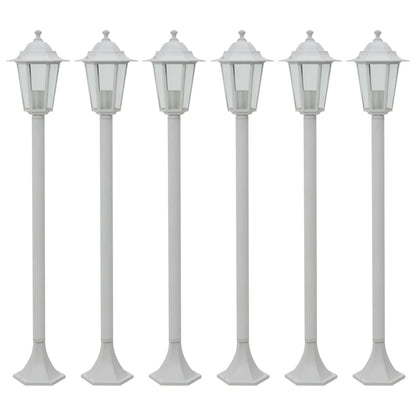 vidaXL Pollerleuchten Garten-Aussenleuchte - 6er-Set Weiss. Pollerleuchten für die Wegbeleuchtung im Garten.