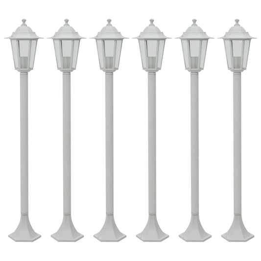 vidaXL Pollerleuchten Garten-Aussenleuchte - 6er-Set Weiss. Pollerleuchten für die Wegbeleuchtung im Garten.