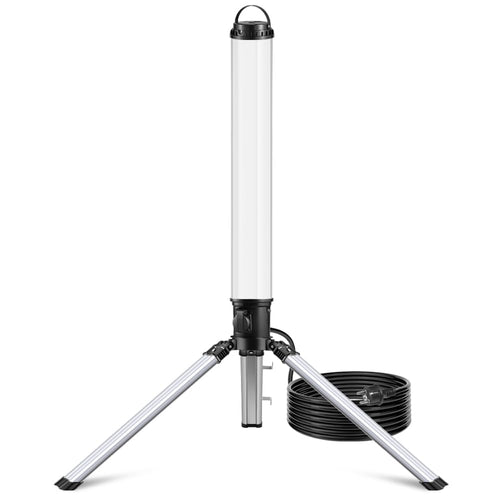 Profi LED Turm Baustrahler 150W - 360 Grad, Stativ & 4000K. Stativ-Turmform. Beleuchtet 360 Grad.