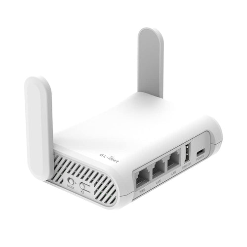 GL.iNet GL-SFT1200 Opal mobiler Reise-Router AC1200 Dual-Band VPN, kompakt, drei Gigabit-Ports
