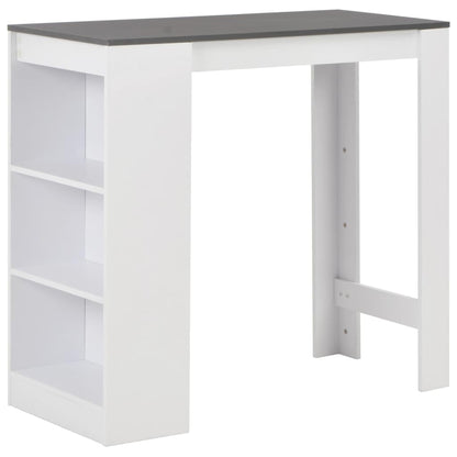 vidaXL Bartisch mit Regal - Stehtisch Küchentheke Weiss