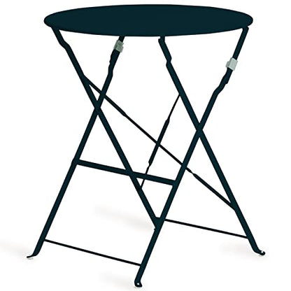 Vanage | Bistro Set Balkon | Balkonmöbel klappbar Set 3-teilig | pulverbeschichteter Stahl, wetterbeständig, Gartentisch & Stühle perfekt für Garten & kleine Balkone