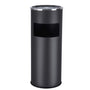 SONGMICS Standaschenbecher mit Mülleimer, 30 L, schwarz, LTB17C aus Stahl mit herausnehmbarem Inneneimer