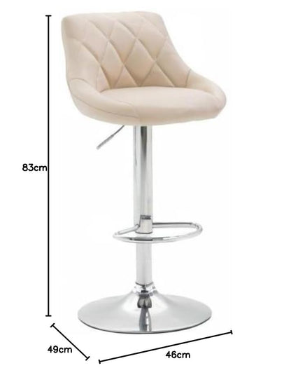 CLP Barhocker Lazio 2er Set Kunstlederbezug – Creme