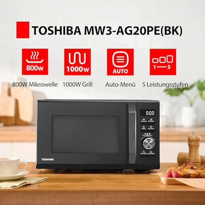 Toshiba MW3-AG20PE 3-in-1 Mikrowelle mit Grill 20L - Schwarz
