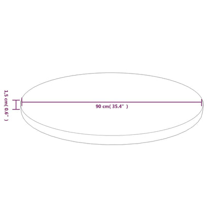 vidaXL Runde Massivholz Tischplatte Eiche - Hellbraun Ø90cm