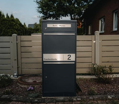 Metzler Bispo 2 Standbriefkasten Paketbox - Anthrazitgrau XXL