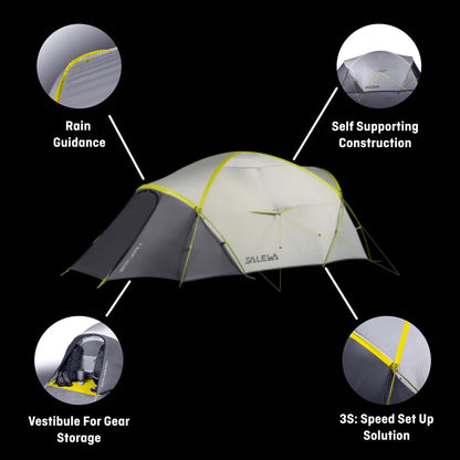 Salewa Sierra Leone III 3-Personen Trekkingzelt - Grau