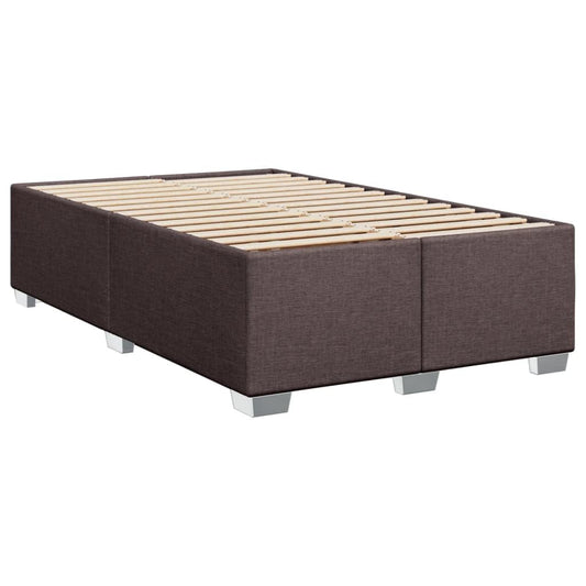 vidaXL Polsterbett Doppelbettrahmen Stoff dunkelbraun 120x190cm. Gepolsterter Doppelbettrahmen für Matratzen der Größe 120x190cm zum Schlafen.