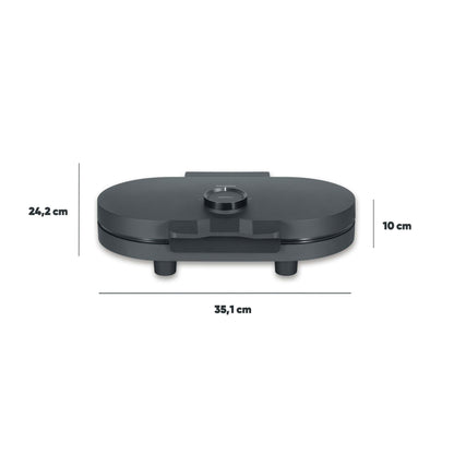 SEVERIN Duo-Waffeleisen Black Line WA 2119, Herzwaffeln, schwarz-matt