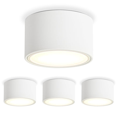 KYOTECH LED Aufbauspot Deckenspot - Weiss Matt 3000K 6W (4er Set)