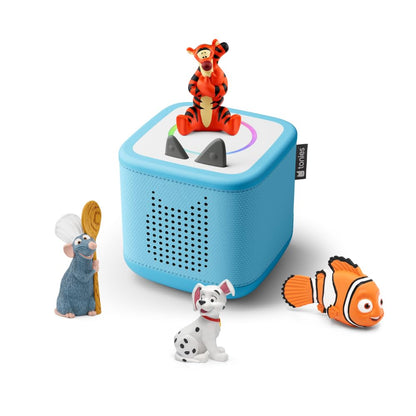 tonies Toniebox 2 Bundle Himmelblau mit 4 Disney Tonies – Audioplayer mit Hörfiguren