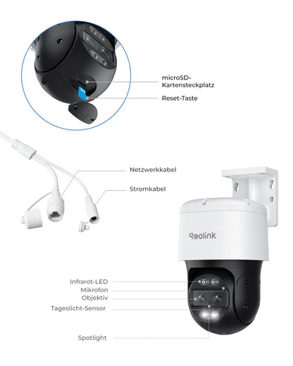 Reolink TrackMix PoE 4K 8MP PTZ Überwachungskamera Aussen