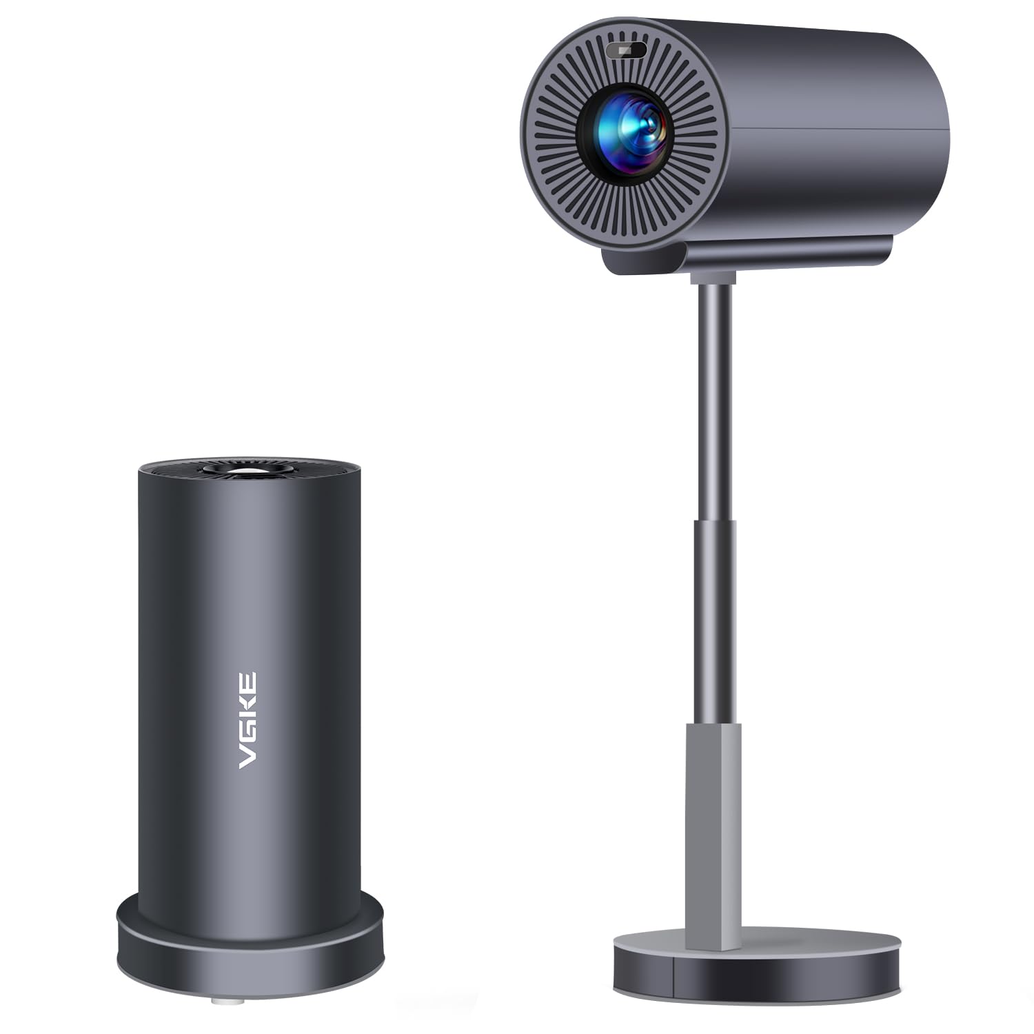 VGKE Mini Smart Beamer Heimkino Videoprojektor - 4K Autofokus. Schwarzer, kompakter Videoprojektor. Projiziert 4K-Videos mit Autofokus für Heimkino.