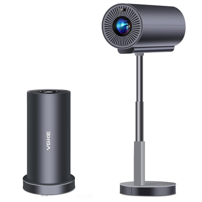 VGKE Mini Smart Beamer Heimkino Videoprojektor - 4K Autofokus. Schwarzer, kompakter Videoprojektor. Projiziert 4K-Videos mit Autofokus für Heimkino.
