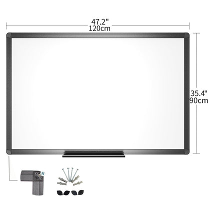 VIZ-PRO Whiteboard magnetisch 120 x 90 cm, schwarzer Aluminiumrahmen
